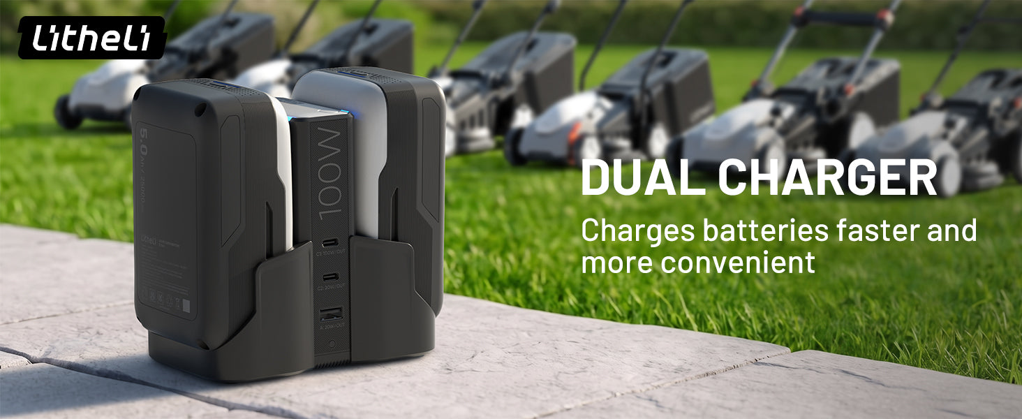 Litheli U20 4-in-1 Mix Smart Charger, 100W Fast Charging Station for All U20 Batteries, Versatile Portable Charger, 30-Minute Fast Dual Charging