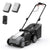 Litheli Electric Lawn Mower Cordless,Grass Cutter Machine for 3200 Sq. Ft, Lawnmower with Brushless Motor, 16.5 in Cutting Width, Cutting Height 1-2.5 in, 2 x 5.0 Ah Batteries & Charger