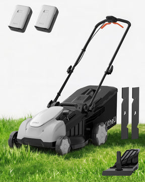 Litheli 40V 18" Cordless Lawn Mower, Brushless Motor, Electric Mower Battery Powered(2 x 5.0Ah Batteries), 2-in-1 Mulching & Bagging, for Small to Medium Yards