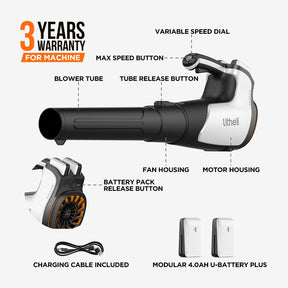 2x20V U20 2x4.0Ah Cordless Brushless Leaf Blower (Tool Only)
