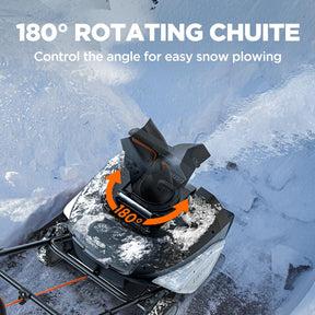 U20 2×20V 20" Brushless Cordless Snow Blower | 4x4.0Ah Batteries | 180° Chute, LED Headlights