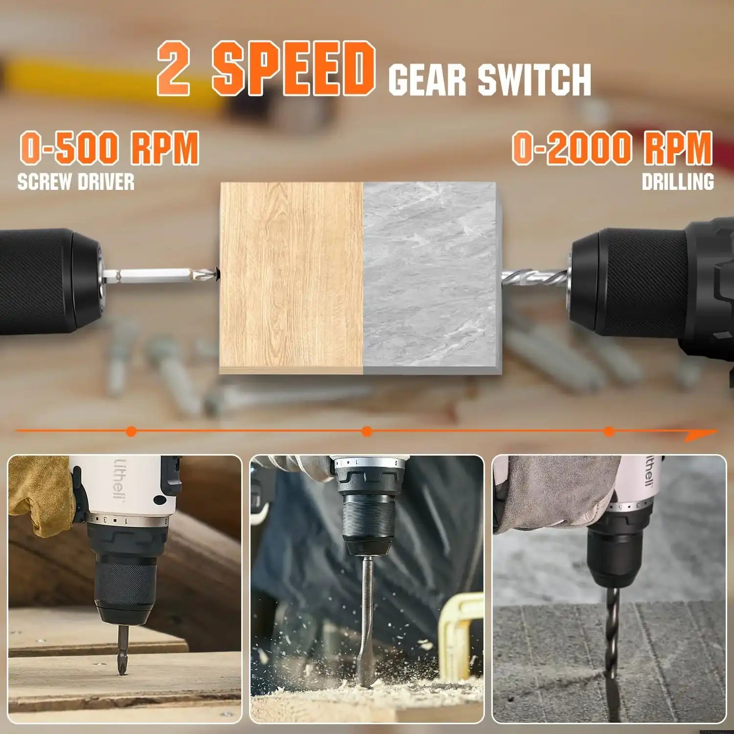 Litheli U20 20V Brushless Cordless Drill Driver|with 2.0SE Battery Options