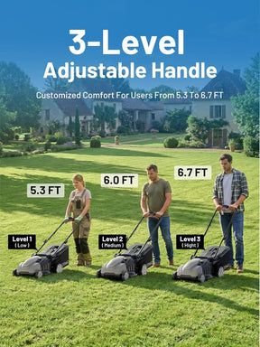 Litheli 40V Electric Lawn Mower 16″, Battery Push Mower with Brushless Motor, 6 Position Height Adjust, 2-in-1 Bagging & Mulching, Without Battery & Charger