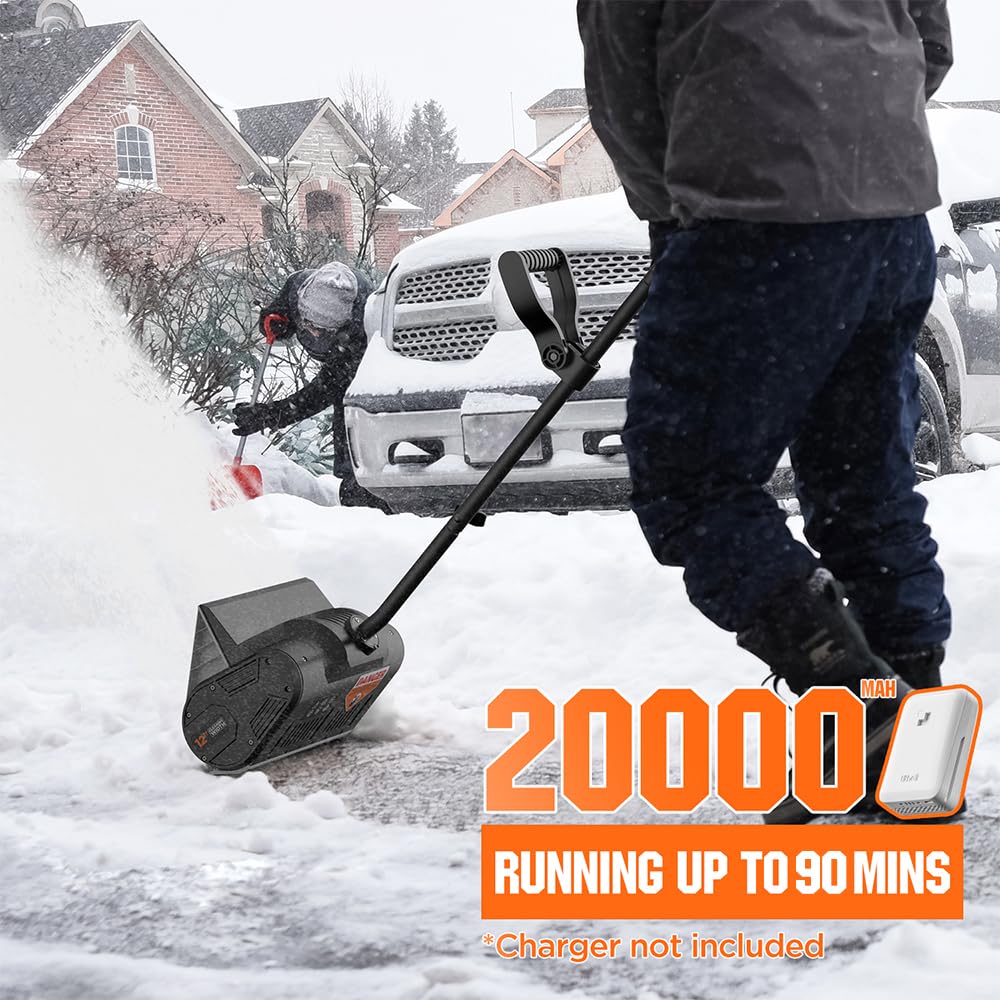 12" Brushless Cordless Electric 20V  Snow Shovel With  4.0Ah Battery