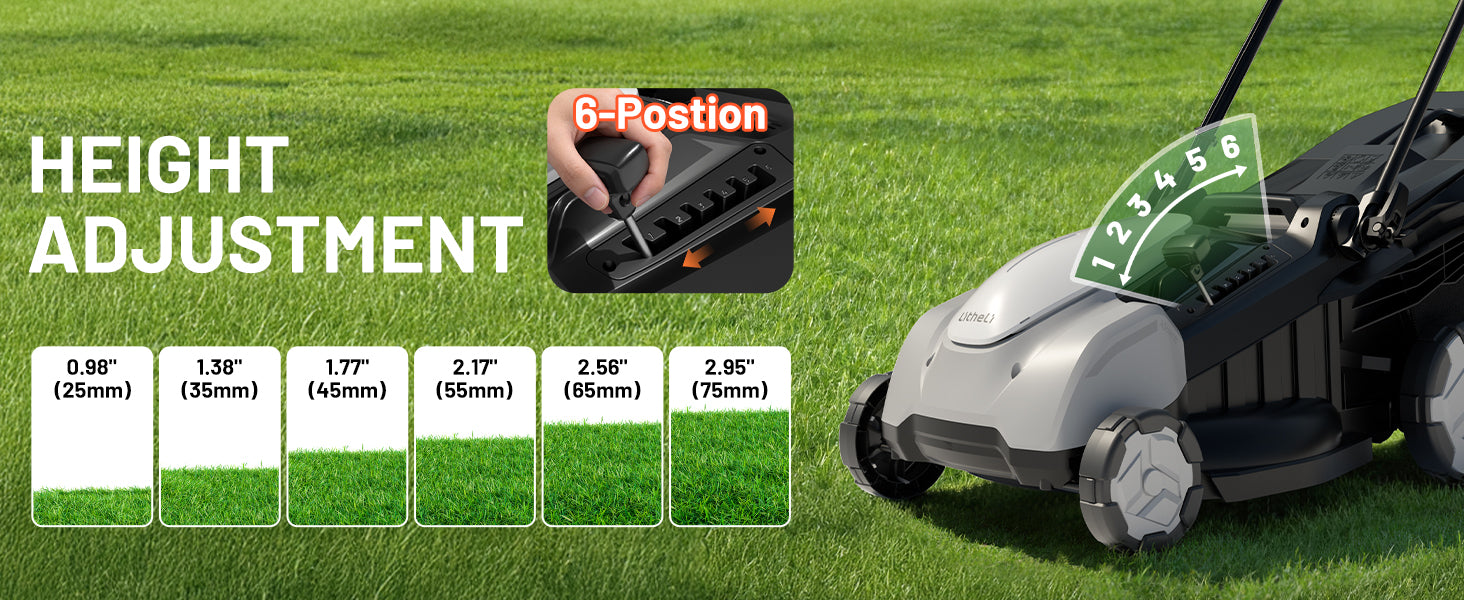 Litheli 40V 18" Cordless Lawn Mower, Brushless Motor, Electric Mower Battery Powered(2 x 5.0Ah Batteries), 2-in-1 Mulching & Bagging, for Small to Medium Yards
