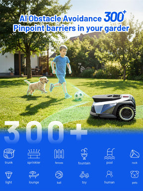 Litheli Robot Lawnmower FYELD 500, Robotic Lawnmower Without Boundary, 2-in-1 Mowing and Edge Trimming, 300+ AI Obstacle Avoidance