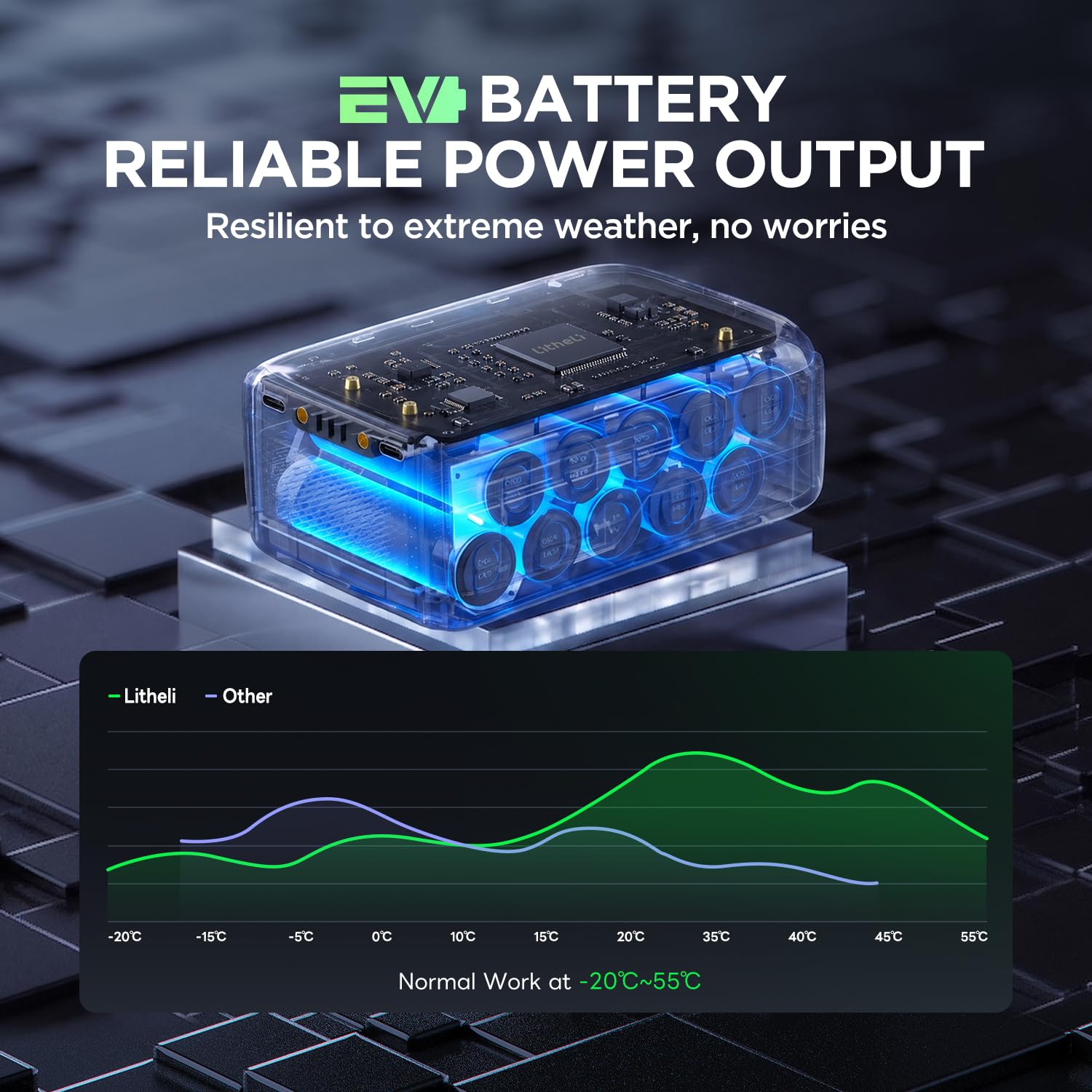 LiTHELi Battery Pack 8.0Ah Lithium Batteries 45W Max Power Bank, U20 Series Replacement Portable Battery, Fast Charge in 1.5 Hours with LED Realtime Indicators