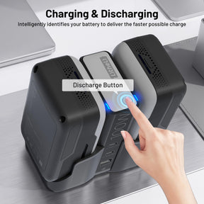 Litheli U20 4-in-1 Mix Smart Charger, 100W Fast Charging Station for All U20 Batteries, Versatile Portable Charger, 30-Minute Fast Dual Charging