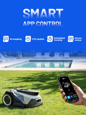 Litheli Robot Lawnmower FYELD 500, Robotic Lawnmower Without Boundary, 2-in-1 Mowing and Edge Trimming, 300+ AI Obstacle Avoidance
