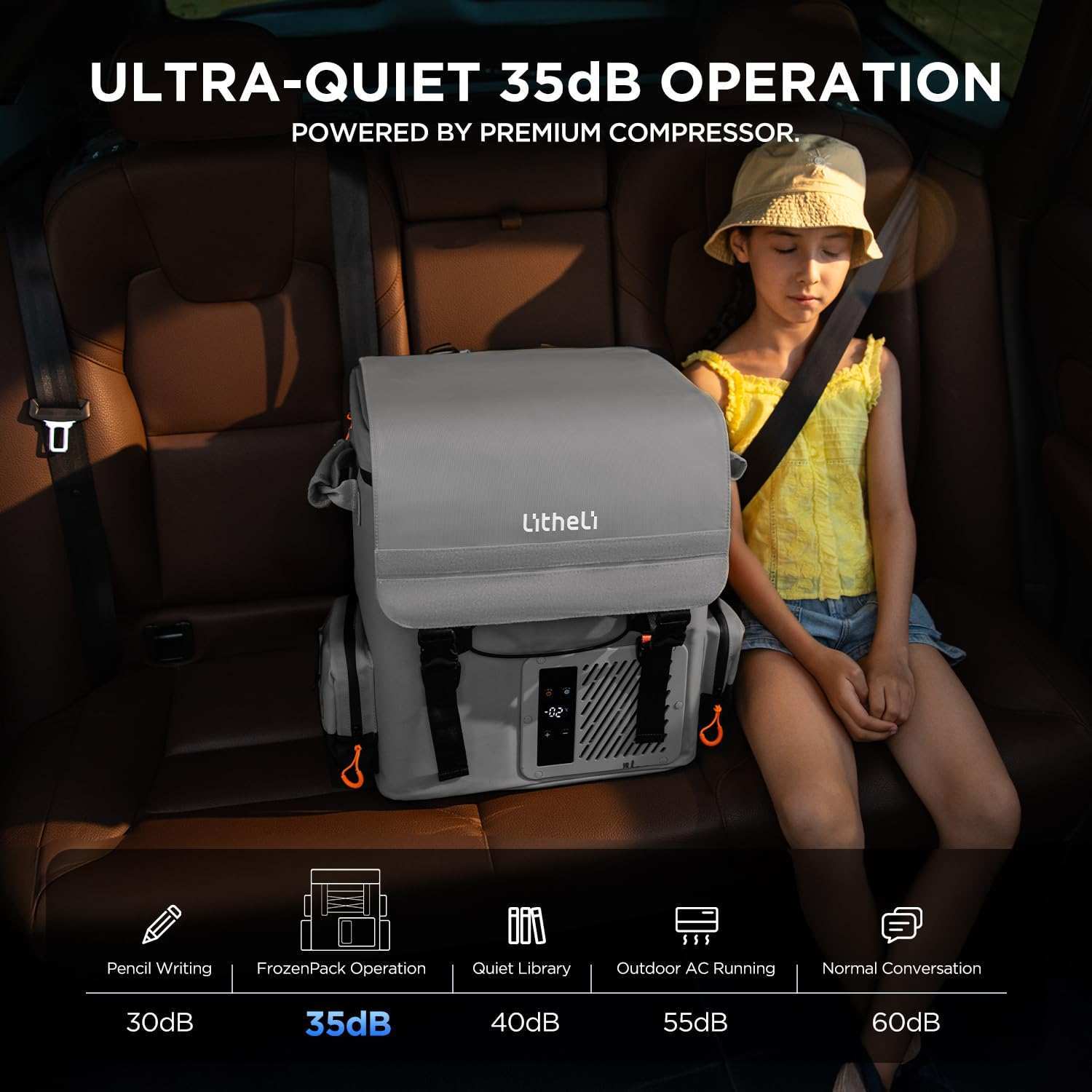 Litheli FrozenPack: The First Backpack Car Fridge|Includes 2 x 4.0Ah  Batteries options
