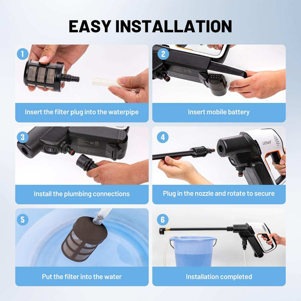Litheli U20 Brushless High-Pressure Water sprayer|with 1 x 4.0Ah SE Battery Options