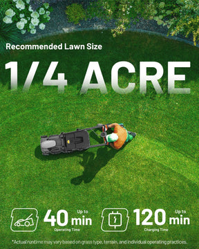 Litheli 40V Electric Lawn Mower 16″, Battery Push Mower with Brushless Motor, 6 Position Height Adjust, 2-in-1 Bagging & Mulching, Without Battery & Charger