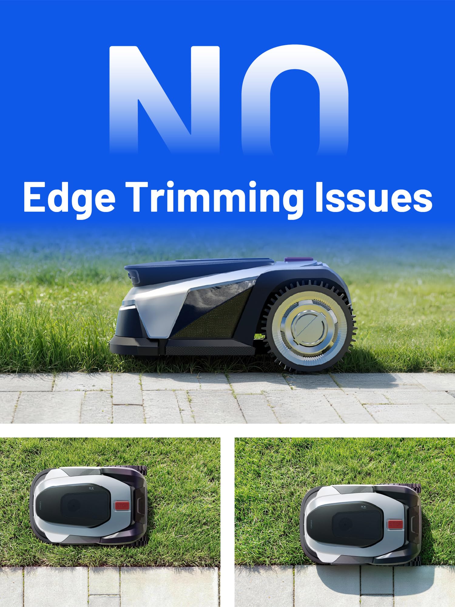 Litheli Robot Lawnmower FYELD 500, Robotic Lawnmower Without Boundary, 2-in-1 Mowing and Edge Trimming, 300+ AI Obstacle Avoidance