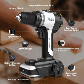Litheli U20 20V Brushless Cordless Drill Driver|with 2.0SE Battery Options