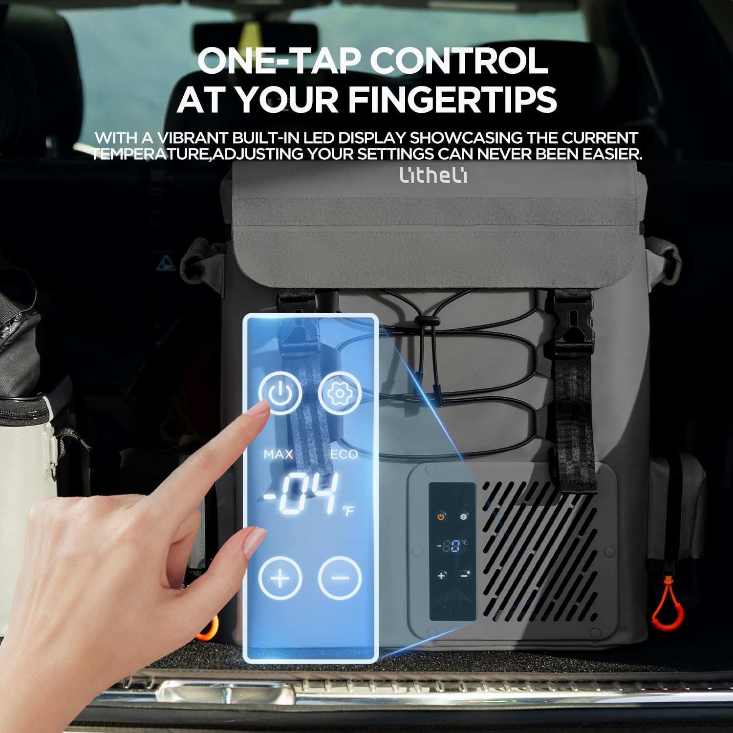 Litheli FrozenPack: The First Backpack Car Fridge|Includes 2 x 4.0Ah  Batteries options