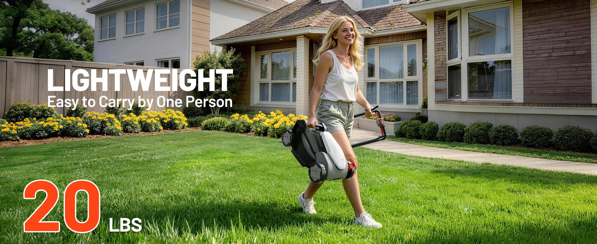 Litheli 14 Inch Cordless Lawn Mower, Brushless Battery Powered Push Mower with 2x5.0Ah Batteries, 5-Position Height, 9-Gallon Bag, Lightweight Grass Cutter for Garden Yard Farm