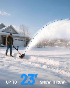 Litheli 13-Inch Cordless Electric Snow Shovel, Brushless Motor, 360° Full-Loop Handle, 20V 5.0Ah Battery & Charger Included