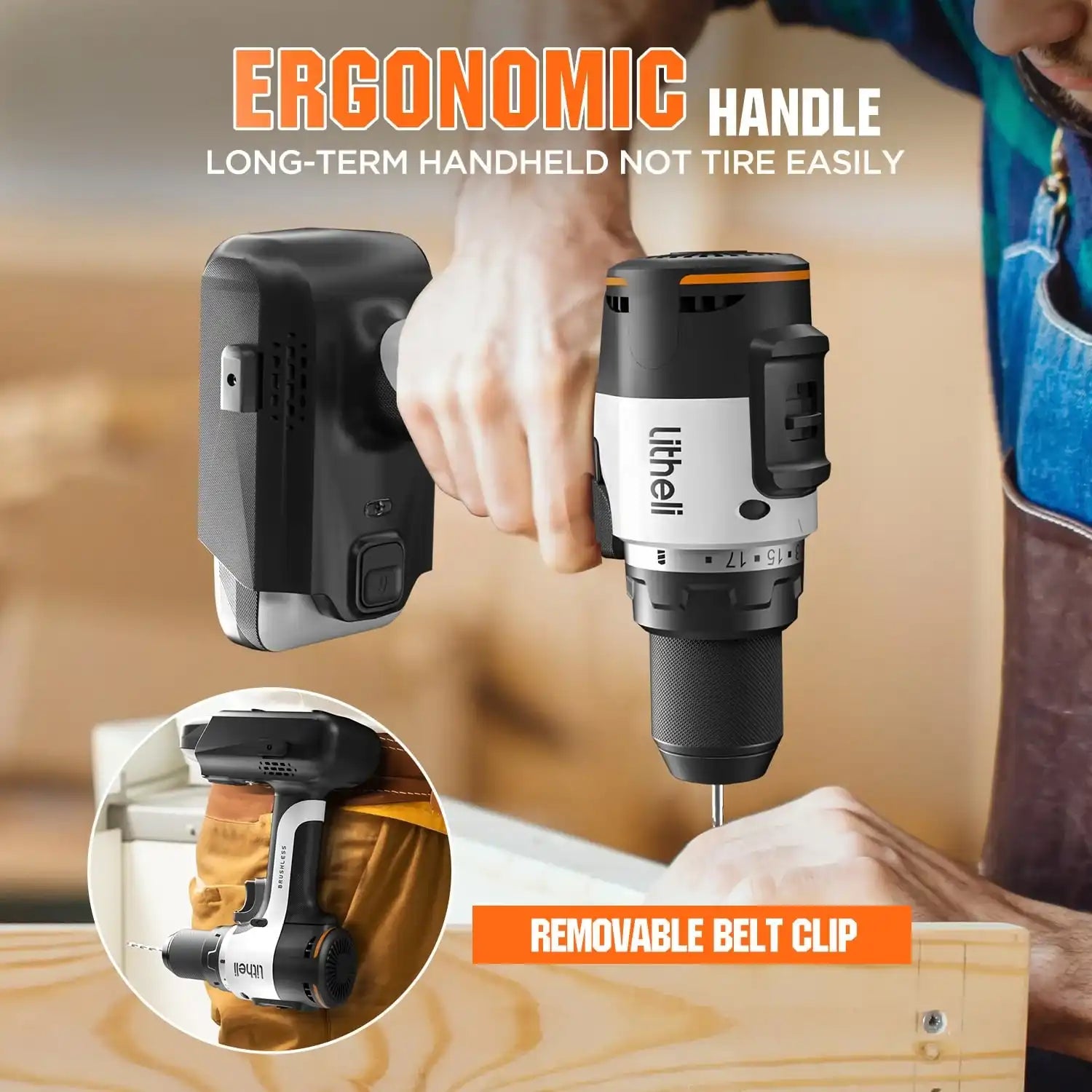 Litheli U20 20V Brushless Cordless Drill Driver|with 2.0SE Battery Options