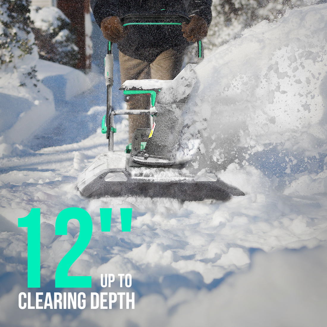 Litheli 2x20V Cordless Snow Blower, 20'' Brushless Electric Snow Thrower with Wheels, 180° Adjustable Chute, LED Lights, Battery & Charger Included, Heavy Duty for Driveway Patio