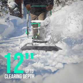 Litheli 2x20V Cordless Snow Blower, 20'' Brushless Electric Snow Thrower with Wheels, 180° Adjustable Chute, LED Lights, Battery & Charger Included, Heavy Duty for Driveway Patio