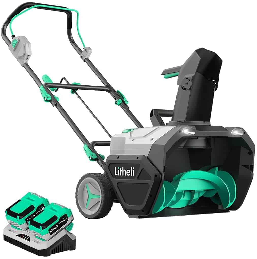Litheli 2*20V 20″ Cordless electronic snow blower battery powered